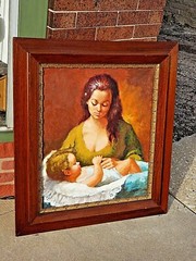 Oil Painting MCM Mother & Child Madonna by Juan Velera Montoro framed