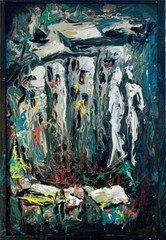 Two in the Night Town original by Olga Lipats, city street 16″x24″