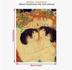 Art Canvas Mother Love Twins Baby by Gustav Klimt Canvas 12” x 17”. Canvas only