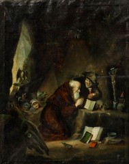 Framed 19th Century Oil – The Temptation of St Anthony