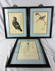 Lot of 3 Paintings by Chinese Artists Chang Dai – Chien , Ch’i Pai-shin