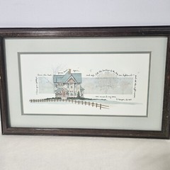 Vintage D.Morgan 1987 ‚I Hear Your Footsteps Down The Hall‘ Framed Print Love