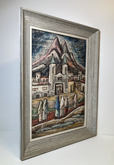 RAPHAEL MOISES MEXICO MODERNIST OLD MISSION MURAL STYLE MID CENTURY PAINTING