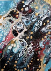 ACEO ART CARD, Original ABSTRACT Painting, 2.5 × 3.5 in