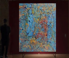 Pollock/Richter style Professional Painting 81” X 62”(6ft 9in)Abstract Modern XL