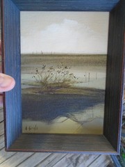 Original Painting JERRY SEAGLE Art „Deep Ravine“ 1970s Austin Texas Artist 8×5.5