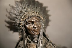 American Indian Chief Antique 19th Century Austrian Bronze