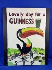 Vintage TOUCAN Oil on Canvas Painting „Lovely day for a GUINNESS“ 30″ x 24″