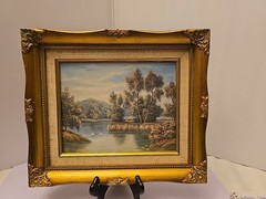 Vintage P. Wilson Oil Painting On Board Framed