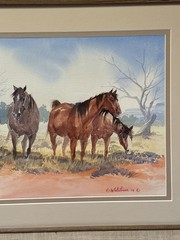 ED WHITEHORSE PAINTING NAVAJO HORSE HORSS LANDSCAPE NATIVE AMERICAN TRIBAL ART