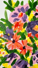 Floral Bouquet Still Life Painting, Colorful Botanical Art 12×16