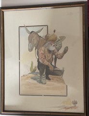 Original William T. Zivic, 1930-2025, WaterColor/Ink Painting Gold Prospector