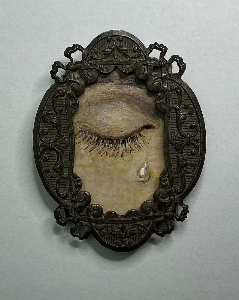 A.GATA Memento Mori Closed Lover’s Eye Miniature Antique Style Frame [1284AG]