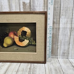 Vintage Original Oil Painting Still Life Realism Fruit Signed Framed