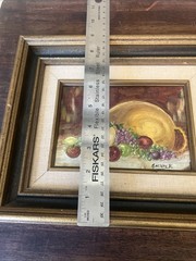 Vintage Oil Painting Still Life Fruit/Wine Signed