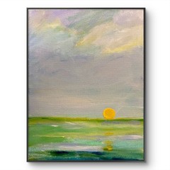 Mary Myers Original Abstract Expressionism 11×14 Sunset Seascape Signed