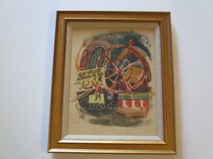 VINTAGE AMERICAN PAINTING CIRCUS FAIR FESTIVAL RIDES REGIONALISM 1940’S SIGNED