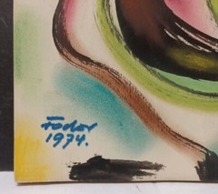 1974 LISTED HUNGARIAN CHARLES FODOR Sd ORIGINAL M/M ABSTRACT „FLOWER FORMS“