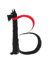 SCOTTISH TERRIER ALPHABET B PRINT OF PAINTING FOLK ART RYTA ACEO LETTER DOGS