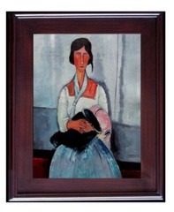 Framed Modigliani’s Gypsy Woman Repro, Quality Hand Painted Oil Painting 12x16in