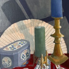 Mid Century Oil Painting Still Life Reflection, Shadow, Light 1971 Dennis Gareis