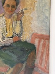 Antique Painting Impressionist Woman Women Pretty Female Model 1940’s Oil