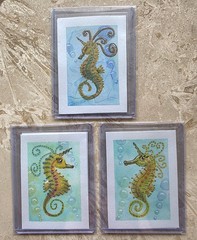 Sunbeam Swish – Sea Unicorn Series ACEO original watercolor fantasy miniature