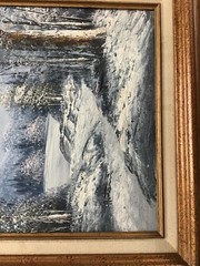 Mountain Wilderness”Original Oil on Canvas~Signed Antonio~Carved Wood Frame~OOAK