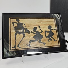 Vtg Dancing Women Handmade Wall Art African Tribal Painting on Papyrus ethnic