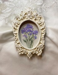 Forget-me-not Flowers Original Oil Painting | Blue Flower Art | Plants Vintage