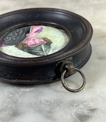 Antique Hand Painted Miniature Child Portrait On Porcelain 19th Century