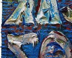 MODERN█ORIGINAL OIL█PAINTING VINTAGE OUTSIDER MODERN█ART URBAN GRAfFITI UNIQUE█A