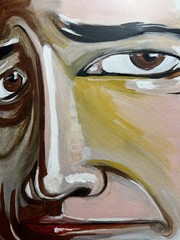 Faris Art: Johnny Cash: 22×28: Neo Expressionism Original Artwork on Canvas