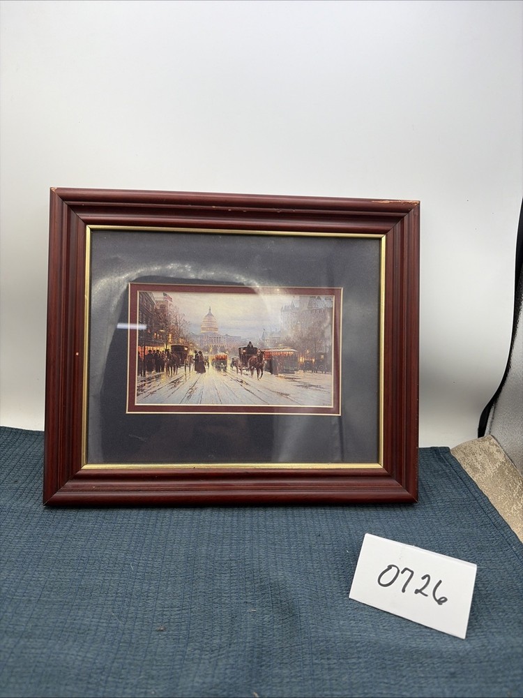 G Harvey “Pennsylvania Avenue”Framed & Matted Print Signed