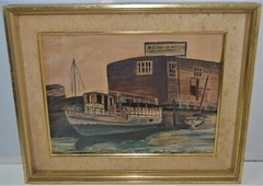 MORTON GROSSMAN 1926-1998 ANTIQUE WATERCOLOR PAPER SIGNED 1941 AMERICAN ARTIST