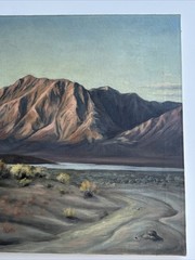 ANTIQUE CALIFORNIA LANDSCAPE PAINTING DESERT SAN JACINTO SIGNED JAY SCHMIDT