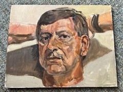 Vintage Oil Painting Portrait Male on Canvas Excellent Details 11 X 14