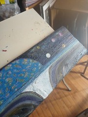 Original Oil Painting Plants Galaxy ⚫️ Holes Waterfalls 🕳 🌟 Asteroids…Cyprus