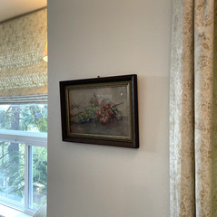 VTG Fruit Still Life Watercolor Painting of Grapes Framed Impressionist Art