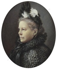„Danish high-ranking official and his parents“, 3 fine miniatures,late 19th c.