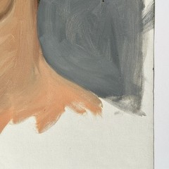 Vintage Realist Profile Portrait, Oil On Canvas Paper