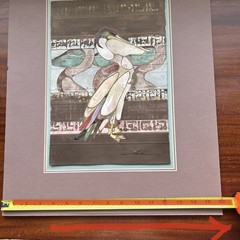 Beki Killorin Vintage Original Watercolor Abstract Pelican Painting Signed RARE