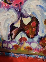 Original Acrylic Rabbit Painting 8 X 10 Kitchen Fiesta Hand signed Wall Art