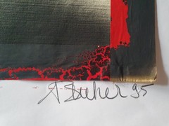 Large Collage Mixed Signed André Bucher Sculptor Swiss Abstract Dorny