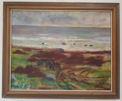 No.: 1216 oil painting artwork with frame painting oil painting people field sea