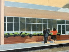 🔥 Vintage ’60s American Mid Century GENERAL ELECTRIC Architecture CARS Painting