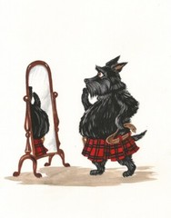 11X14 PRINT OF PAINTING RYTA SCOTTISH TERRIER SCOTTIE DOG Whimsical Folk Art 😀