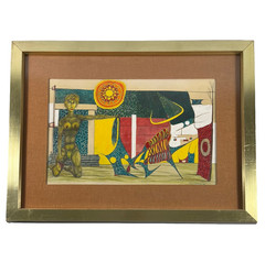 DERRICK TAYLOR SURREALIST CUBIST ABSTRACT AVANT GARDE MIXED MEDIA OIL PAINTING