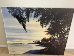 Lee Reynolds RARE Tropical LARGE Oil Painting