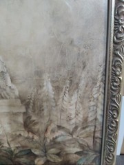 Framed Painting Garden Statue Signed by Aegina from Images